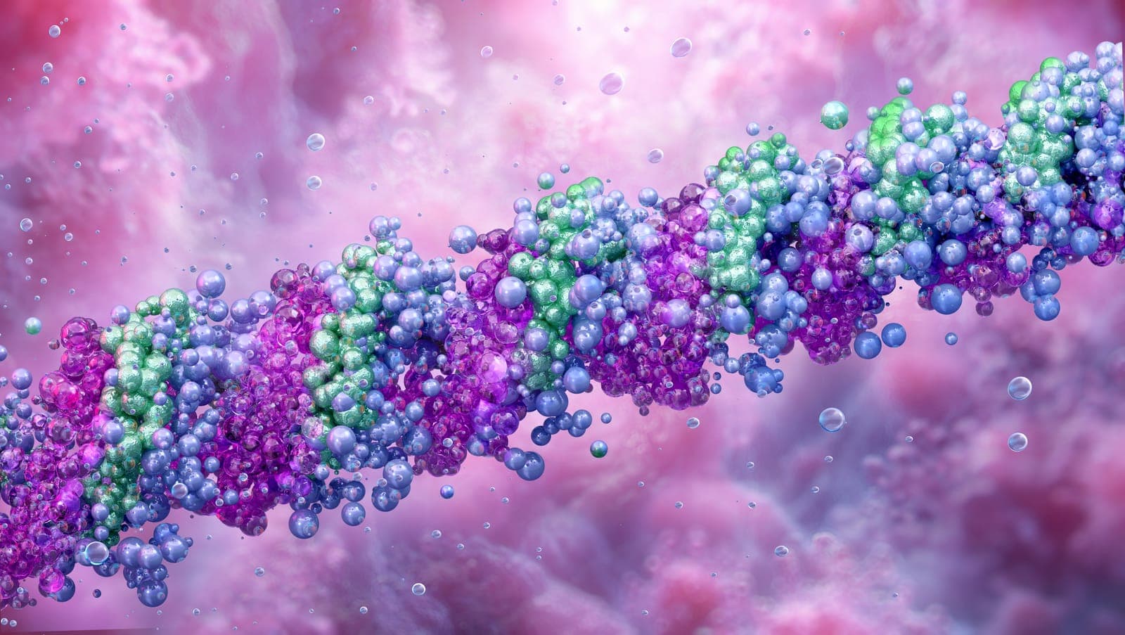 3D render of the collagen triple helix — the native structure that clostridial collagenases can fully degrade