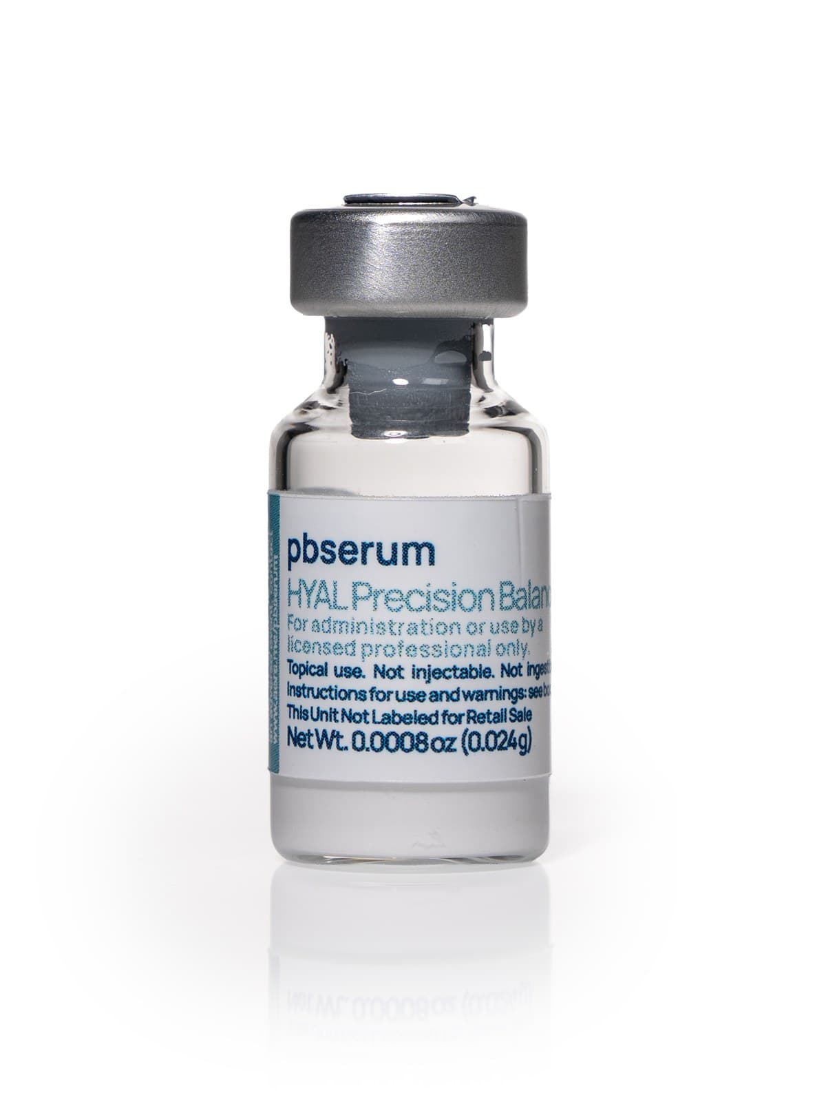 pbserum HYAL Precision Balance vial, front view