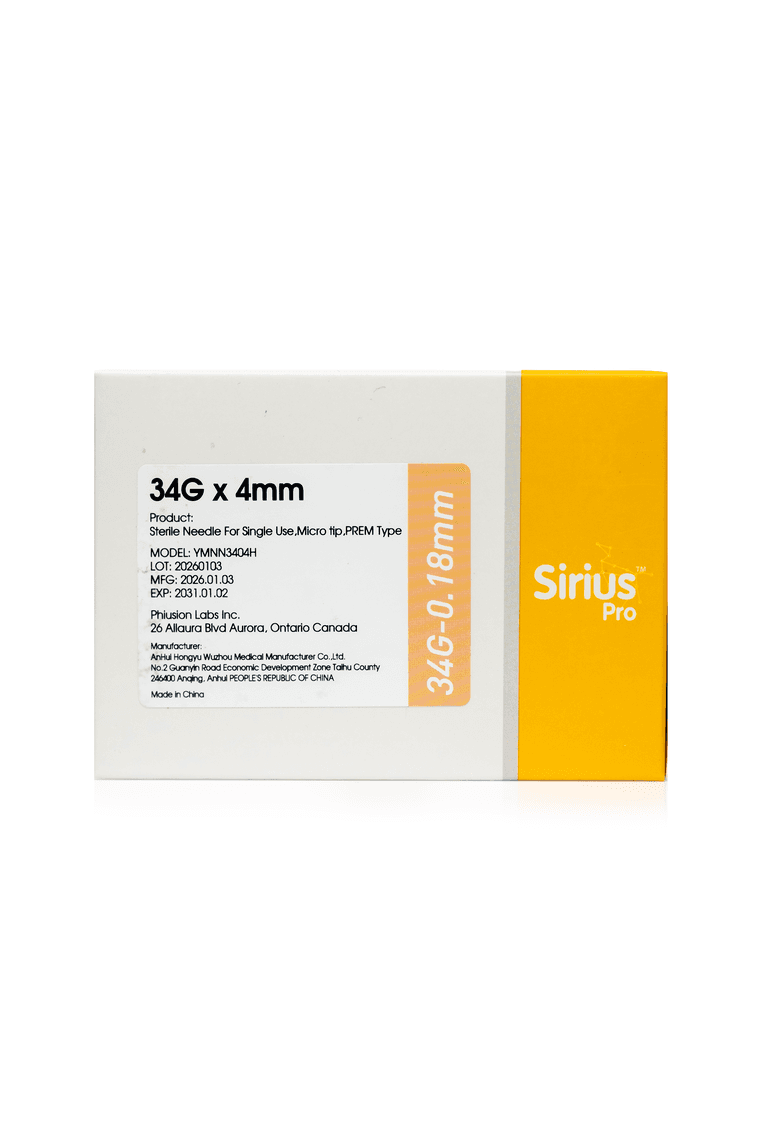 Meso Needle 34G / 4 mm specification label (34G x 4 mm)