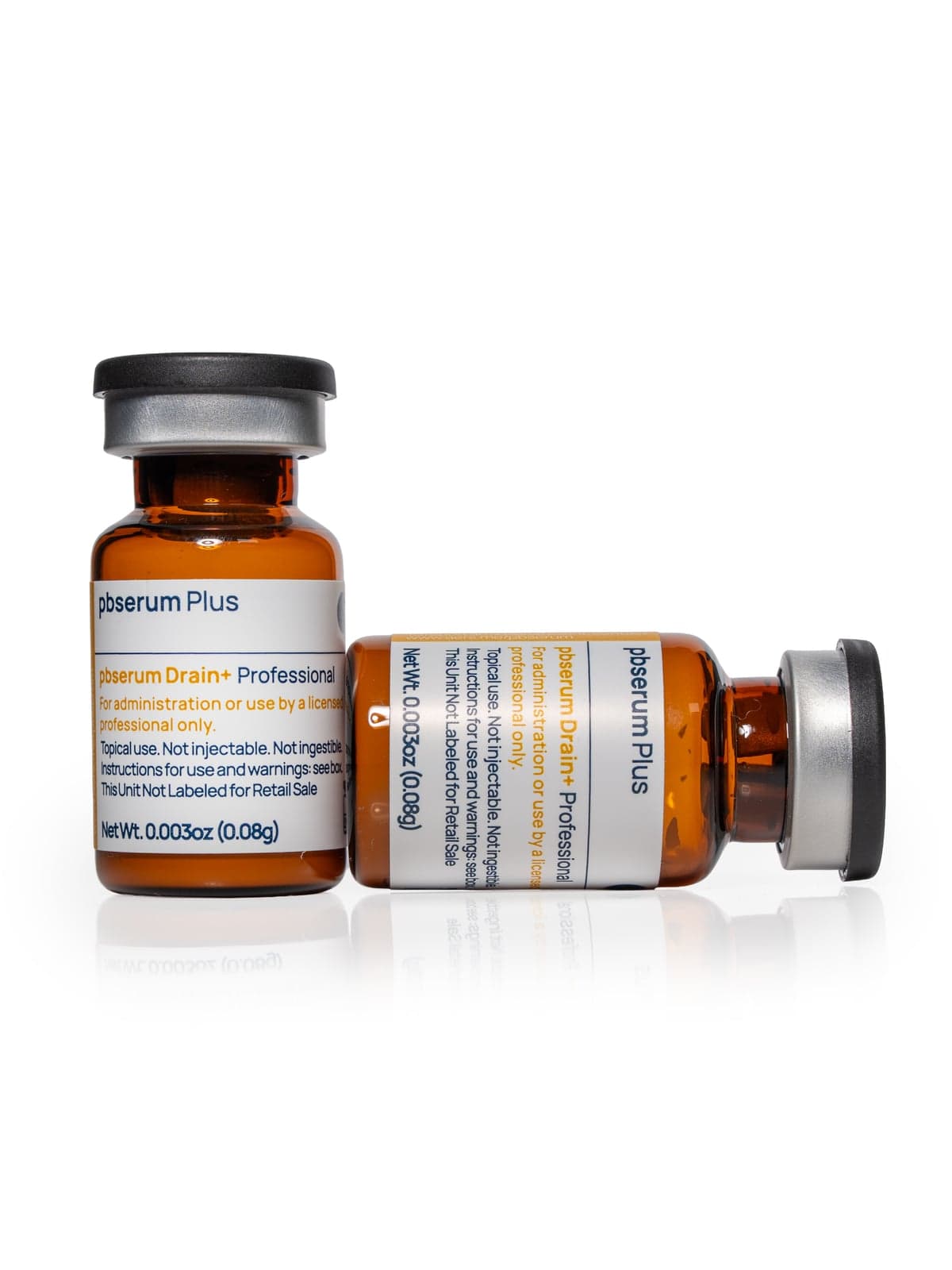 pbserum Drain+ vials with label detail