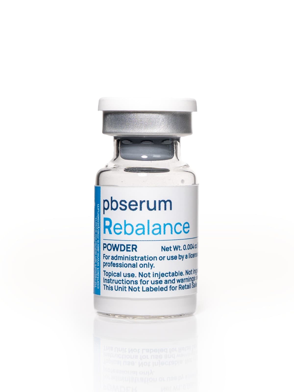 pbserum Rebalance powder vial, front view